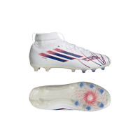 adidas F50 Sparkfusion League Gras / Kunstgras Voetbalschoenen (MG) Kids Wit Blauw Rood