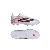 adidas F50 Lamine Yamal League Veterloze Gras / Kunstgras Voetbalschoenen (MG) Kids Wit Felrood Zwart