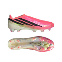 adidas F50 Hyperfast Elite Veterloze Gras Voetbalschoenen (FG) Felroze Zwart Goud Wit