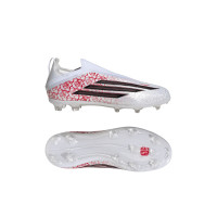 adidas F50 Lamine Yamal Elite Veterloze Gras Voetbalschoenen (FG) Kids Wit Felrood Zwart