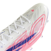 adidas F50 Hyperfast EVO Gras Football Boots (FG) White Hot Pink Dark Blue