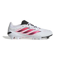 adidas Predator League Gras Voetbalschoenen (FG) Wit Zwart Roze