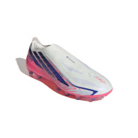 adidas F50 Hyperfast Pro Veterloze Kunstgras Voetbalschoenen (AG) Wit Paars Roze