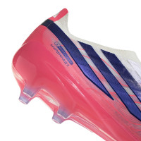 adidas F50 Hyperfast Pro Veterloze Kunstgras Voetbalschoenen (AG) Wit Paars Roze