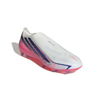 adidas F50 Hyperfast Pro Veterloze Gras Voetbalschoenen (FG) Wit Paars Roze