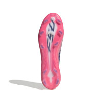 adidas F50 Hyperfast Pro Veterloze Gras Voetbalschoenen (FG) Wit Paars Roze