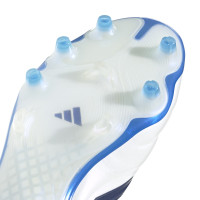 adidas Copa Pure IV Elite Veterloze Gras Voetbalschoenen (FG) Wit Blauw Donkerblauw