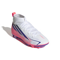 adidas F50 Hyperfast Club Mid Gras / Kunstgras Voetbalschoenen (MG) Kids Wit Paars Roze