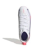 adidas F50 Hyperfast Club Mid Gras / Kunstgras Voetbalschoenen (MG) Kids Wit Paars Roze