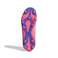 adidas F50 Hyperfast Club Mid Gras / Kunstgras Voetbalschoenen (MG) Kids Wit Paars Roze