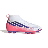 adidas F50 Hyperfast Club Mid Gras / Kunstgras Voetbalschoenen (MG) Kids Wit Paars Roze