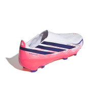adidas F50 Hyperfast League Laceless Grass Football Boots (FG) White Purple Pink