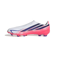 adidas F50 Hyperfast League Laceless Grass Football Boots (FG) White Purple Pink
