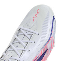 adidas F50 Hyperfast Elite Grass (FG) Football Boots (FG) White Purple Pink