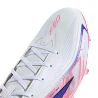 adidas F50 Hyperfast Pro Gras Voetbalschoenen (FG) Wit Paars Roze