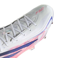 adidas F50 Hyperfast Elite IJzeren-Nop Voetbalschoenen (SG) Wit Paars Roze