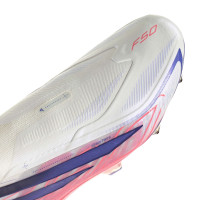 adidas F50 Hyperfast Elite Veterloze IJzeren-Nop Voetbalschoenen (SG) Wit Paars Roze