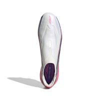 adidas F50 Hyperfast Elite Veterloze IJzeren-Nop Voetbalschoenen (SG) Wit Paars Roze