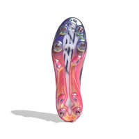 adidas F50 Hyperfast Elite Veterloze IJzeren-Nop Voetbalschoenen (SG) Wit Paars Roze