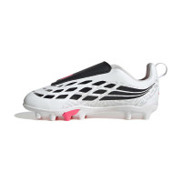 adidas Predator Club FT Velcro Grass/Artificial Grass Football Boots (MG) Toddlers White Black Pink