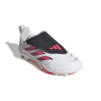 adidas Predator Club FT Velcro Grass/Artificial Grass Football Boots (MG) Toddlers White Black Pink