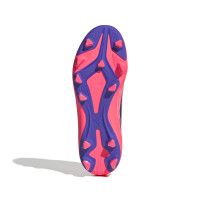 adidas F50 Hyperfast Club Gras / Kunstgras Voetbalschoenen (MG) Kids Wit Paars Roze