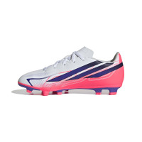 adidas F50 Hyperfast Club Gras / Kunstgras Voetbalschoenen (MG) Kids Wit Paars Roze