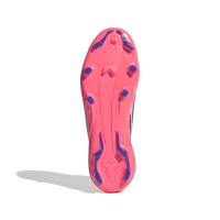 adidas F50 Hyperfast League Mid Gras Voetbalschoenen (FG) Kids Wit Paars Roze