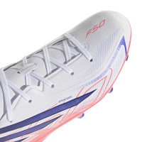 adidas F50 Hyperfast League Gras Voetbalschoenen (FG) Kids Wit Paars Roze