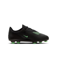 Nike Phantom 6 Low Club Grass/Artificial Grass Football Boots (MG) Kids Black Bright Green