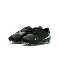 Nike Phantom 6 Low Club Grass/Artificial Grass Football Boots (MG) Kids Black Bright Green