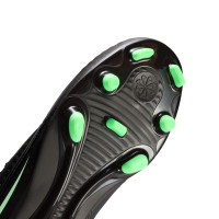 Nike Phantom 6 Low Club Grass/Artificial Grass Football Boots (MG) Kids Black Bright Green