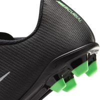Nike Mercurial Vapor 17 Club Gras / Kunstgras Voetbalschoenen (MG) Kids Zwart Felgroen Zilvergrijs