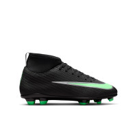 Nike Mercurial Superfly 11 Club Gras / Kunstgras Voetbalschoenen (MG) Kids Zwart Felgroen Zilvergrijs