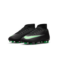 Nike Mercurial Superfly 11 Club Gras / Kunstgras Voetbalschoenen (MG) Kids Zwart Felgroen Zilvergrijs