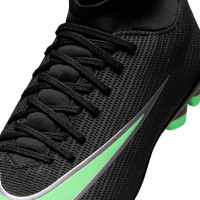 Nike Mercurial Superfly 11 Club Gras / Kunstgras Voetbalschoenen (MG) Kids Zwart Felgroen Zilvergrijs