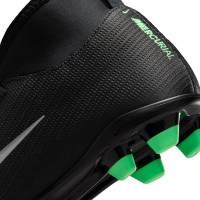 Nike Mercurial Superfly 11 Club Gras / Kunstgras Voetbalschoenen (MG) Kids Zwart Felgroen Zilvergrijs