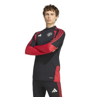 adidas Manchester United Trainingstrui 1/4-Zip 2026-2027 Zwart Rood Wit