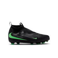 Nike Phantom 6 High Academy Grass/Artificial Grass Football Boots (MG) Kids Black Bright Green