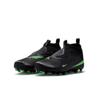 Nike Phantom 6 High Academy Grass/Artificial Grass Football Boots (MG) Kids Black Bright Green