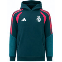 adidas Real Madrid Trainingspak Hooded 2026-2027 Kids Donkergroen Roze Wit