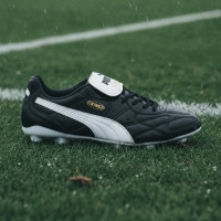 PUMA King Top Iron Nop Football Boots (SG) Black White Gold
