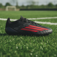 adidas F50 Elite Gras Voetbalschoenen (FG) Zwart Rood Donkergrijs