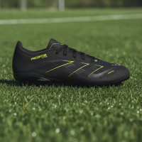 adidas Predator League Gras / Kunstgras Voetbalschoenen (MG) Kids Zwart Donkergrijs Neongeel