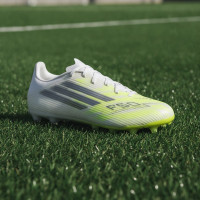 adidas F50 Sparkfusion League Low Gras / Kunstgras Voetbalschoenen (MG) Dames Wit Grijs Neongeel