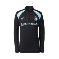 Castore Feyenoord Trainingstrui 1/4-Zip 2026-2027 Kids Zwart Lichtblauw