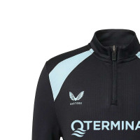 Castore Feyenoord Trainingstrui 1/4-Zip 2026-2027 Kids Zwart Lichtblauw