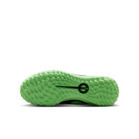 Nike Tiempo Maestro Club Turf Voetbalschoenen (TF) Kids Zwart Felgroen Zilvergrijs