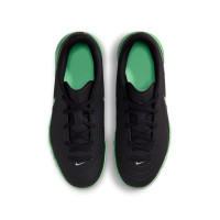 Nike Tiempo Maestro Club Turf Voetbalschoenen (TF) Kids Zwart Felgroen Zilvergrijs
