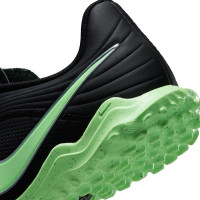 Nike Tiempo Maestro Club Turf Voetbalschoenen (TF) Kids Zwart Felgroen Zilvergrijs